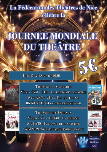 Le théâtre l'Alphabet à Nice célèbre la journée mondiale du théâtre avec des spectacles à 5€, Nice, Théâtre l’Alphabet
