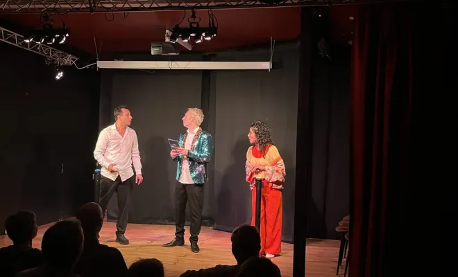 Spectacle d'humour composé de sketchs du trio Les Inconnus au théâtre à Nice, Nice, Théâtre l’Alphabet